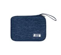 Tunejoy Sac de Rangement Câbles Portable Organisateur pour Electronique Étanche Accessoires Housse Câble pour Clé USB Disque Dûr Cartes Mémoires 24x16,5x1,8 cm Bleu Foncé