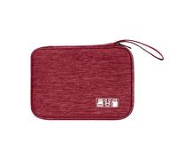 Tunejoy Sac de Rangement Câbles Portable Organisateur pour Electronique Étanche Accessoires Housse Câble pour Clé USB Disque Dûr Cartes Mémoires 24x16,5x1,8 cm Rouge