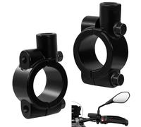 Tunejoy Support de Rétroviseur pour Moto M8 Universal Support de Miroir de Moto pour 22mm Guidon Pour Scooter ATV Aluminium Noir 2 Pièces