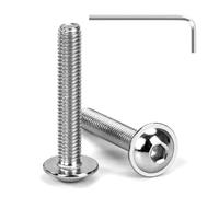 Tunejoy Vis à Tête Bombée avec Bride M5 x 30 mm Vis à Six Pans Creux en Acier Inoxydable A2 V2A Boulons à Tête Hexagonale avec llen Filetage Complet 20 Pièces