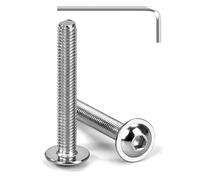 Tunejoy Vis à Tête Bombée avec Bride M5 x 35 mm Vis à Six Pans Creux en Acier Inoxydable A2 V2A Boulons à Tête Hexagonale avec Clé Allen Filetage Complet 20 Pièces