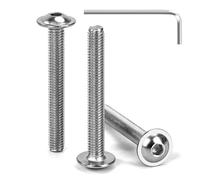 Tunejoy Vis à Tête Bombée avec Bride M5 x 40 mm Vis à Six Pans Creux en Acier Inoxydable A2 V2A Boulons à Tête Hexagonale avec Clé Allen Filetage Complet 30 Pièces