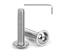 Tunejoy Vis à Tête Bombée avec Bride M6 x 30 mm Vis à Six Pans Creux en Acier Inoxydable A2 V2A Boulons à Tête Hexagonale avec llen Filetage Complet 20 Pièces