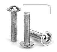 Tunejoy Vis à Tête Bombée avec Bride M6 x 30 mm Vis à Six Pans Creux en Acier Inoxydable A2 V2A Boulons à Tête Hexagonale avec Clé Allen Filetage Complet 30 Pièces