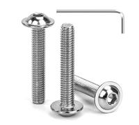 Tunejoy Vis à Tête Bombée avec Bride M6 x 35 mm Vis à Six Pans Creux en Acier Inoxydable A2 V2A Boulons à Tête Hexagonale avec Clé Allen Filetage Complet 30 Pièces