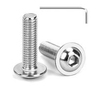 Tunejoy Vis à Tête Bombée avec Bride M8 x 30 mm Vis à Six Pans Creux en Acier Inoxydable A2 V2A Boulons à Tête Hexagonale avec Clé Allen Filetage Complet 20 Pièces