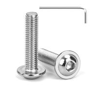 Tunejoy Vis à Tête Bombée avec Bride M8 x 35 mm Vis à Six Pans Creux en Acier Inoxydable A2 V2A Boulons à Tête Hexagonale avec Clé Allen Filetage Complet 20 Pièces