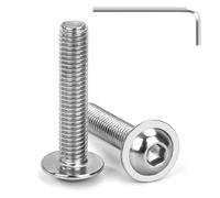 Tunejoy Vis à Tête Bombée avec Bride M8 x 40 mm Vis à Six Pans Creux en Acier Inoxydable A2 V2A Boulons à Tête Hexagonale avec Clé Allen Filetage Complet 20 Pièces