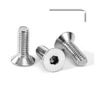 Tunejoy Vis à Tête Fraisée M4 x 12 mm Vis à Six Pans Creux en Acier Inoxydable A2 V2A à Tête Fraisée Hexagonale avec Clé Allen Filetage Complet 30 Pièces