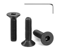 Tunejoy Vis à Tête Fraisée M4 x 16 mm à Six Pans Creux en Acier Inoxydable A2 V2A Vis à Tête Cylindrique Hexagonale avec llen Filetage Complet 30 Pièces Noir