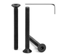 Tunejoy Vis à Tête Fraisée M4 x 40 mm à Six Pans Creux en Acier Inoxydable A2 V2A Vis à Tête Cylindrique Hexagonale avec Clé Allen Filetage Complet 30 Pièces Noir