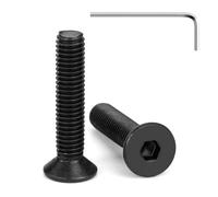 Tunejoy Vis à Tête Fraisée M5 x 25 mm à Six Pans Creux en Acier Inoxydable A2 V2A Vis à Tête Cylindrique Hexagonale avec Clé Allen Filetage Complet 20 Pièces Noir