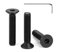 Tunejoy Vis à Tête Fraisée M5 x 25 mm à Six Pans Creux en Acier Inoxydable A2 V2A Vis à Tête Cylindrique Hexagonale avec Clé Allen Filetage Complet 30 Pièces Noir