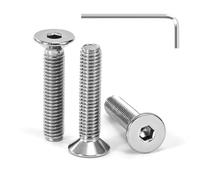 Tunejoy Vis à Tête Fraisée M5 x 25 mm Vis à Six Pans Creux en Acier Inoxydable A2 V2A à Tête Fraisée Hexagonale avec Clé Allen Filetage Complet 30 Pièces