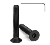 Tunejoy Vis à Tête Fraisée M5 x 30 mm à Six Pans Creux en Acier Inoxydable A2 V2A Vis à Tête Cylindrique Hexagonale avec Clé Allen Filetage Complet 20 Pièces Noir