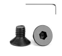 Tunejoy Vis à Tête Fraisée M6 x 10 mm à Six Pans Creux en Acier Inoxydable A2 V2A Vis à Tête Cylindrique Hexagonale avec Clé Allen Filetage Complet 20 Pièces Noir