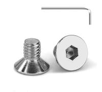 Tunejoy Vis à Tête Fraisée M6 x 10 mm Vis à Six Pans Creux en Acier Inoxydable A2 V2A à Tête Fraisée Hexagonale avec Clé Allen Filetage Complet 20 Pièces