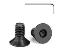 Tunejoy Vis à Tête Fraisée M6 x 12 mm à Six Pans Creux en Acier Inoxydable A2 V2A Vis à Tête Cylindrique Hexagonale avec Clé Allen Filetage Complet 20 Pièces Noir