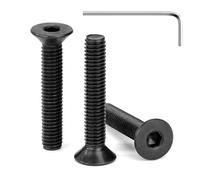 Tunejoy Vis à Tête Fraisée M6 x 35 mm à Six Pans Creux en Acier Inoxydable A2 V2A Vis à Tête Cylindrique Hexagonale avec Clé Allen Filetage Complet 30 Pièces Noir