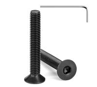 Tunejoy Vis à Tête Fraisée M6 x 40 mm à Six Pans Creux en Acier Inoxydable A2 V2A Vis à Tête Cylindrique Hexagonale avec Clé Allen Filetage Complet 20 Pièces Noir