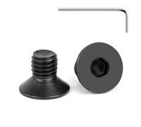 Tunejoy Vis à Tête Fraisée M8 x 12 mm à Six Pans Creux en Acier Inoxydable A2 V2A Vis à Tête Cylindrique Hexagonale avec Clé Allen Filetage Complet 20 Pièces Noir