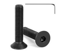 Tunejoy Vis à Tête Fraisée M8 x 40 mm à Six Pans Creux en Acier Inoxydable A2 V2A Vis à Tête Cylindrique Hexagonale avec Clé Allen Filetage Complet 20 Pièces Noir