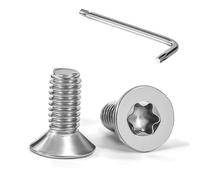 Tunejoy Vis à Tête Fraisée Torx M4 x 10 mm Vis à Six Pans Creux en Acier Inoxydable A2 V2A à Tête Fraisée Métaux avec Clé T20 Filetage Complet 20 Pièces
