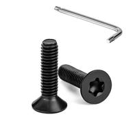 Tunejoy Vis à Tête Fraisée Torx M4 x 16 mm Noir Vis à Six Pans Creux en Acier Inoxydable A2 V2A à Tête Fraisée Métaux avec Clé T20 Filetage Complet 20 Pièces