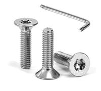 Tunejoy Vis à Tête Fraisée Torx M4 x 16 mm Vis à Six Pans Creux en Acier Inoxydable A2 V2A à Tête Fraisée Métaux avec Clé T20 Filetage Complet 30 Pièces