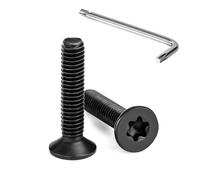 Tunejoy Vis à Tête Fraisée Torx M4 x 20 mm Noir Vis à Six Pans Creux en Acier Inoxydable A2 V2A à Tête Fraisée Métaux avec Clé T20 Filetage Complet 20 Pièces