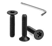 Tunejoy Vis à Tête Fraisée Torx M4 x 20 mm Noir Vis à Six Pans Creux en Acier Inoxydable A2 V2A à Tête Fraisée Métaux avec Clé T20 Filetage Complet 30 Pièces