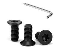 Tunejoy Vis à Tête Fraisée Torx M5 x 12 mm Noir Vis à Six Pans Creux en Acier Inoxydable A2 V2A à Tête Fraisée Métaux avec Clé T25 Filetage Complet 30 Pièces