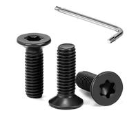 Tunejoy Vis à Tête Fraisée Torx M5 x 16 mm Noir Vis à Six Pans Creux en Acier Inoxydable A2 V2A à Tête Fraisée Métaux avec Clé T25 Filetage Complet 30 Pièces