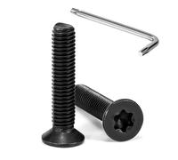 Tunejoy Vis à Tête Fraisée Torx M5 x 25 mm Noir Vis à Six Pans Creux en Acier Inoxydable A2 V2A à Tête Fraisée Métaux avec Clé T25 Filetage Complet 20 Pièces