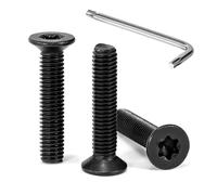 Tunejoy Vis à Tête Fraisée Torx M5 x 25 mm Noir Vis à Six Pans Creux en Acier Inoxydable A2 V2A à Tête Fraisée Métaux avec Clé T25 Filetage Complet 30 Pièces