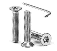 Tunejoy Vis à Tête Fraisée Torx M5 x 25 mm Vis à Six Pans Creux en Acier Inoxydable A2 V2A à Tête Fraisée Métaux avec Clé T25 Filetage Complet 30 Pièces