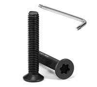 Tunejoy Vis à Tête Fraisée Torx M5 x 30 mm Noir Vis à Six Pans Creux en Acier Inoxydable A2 V2A à Tête Fraisée Métaux avec Clé T25 Filetage Complet 20 Pièces
