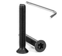 Tunejoy Vis à Tête Fraisée Torx M5 x 35 mm Noir Vis à Six Pans Creux en Acier Inoxydable A2 V2A à Tête Fraisée Métaux avec Clé T25 Filetage Complet 20 Pièces