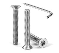 Tunejoy Vis à Tête Fraisée Torx M5 x 35 mm Vis à Six Pans Creux en Acier Inoxydable A2 V2A à Tête Fraisée Métaux avec Clé T25 Filetage Complet 30 Pièces