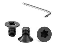 Tunejoy Vis à Tête Fraisée Torx M6 x 10 mm Noir Vis à Six Pans Creux en Acier Inoxydable A2 V2A à Tête Fraisée Métaux avec Clé T30 Filetage Complet 30 Pièces