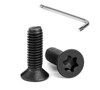 Tunejoy Vis à Tête Fraisée Torx M6 x 20 mm Noir Vis à Six Pans Creux en Acier Inoxydable A2 V2A à Tête Fraisée Métaux avec Clé T30 Filetage Complet 20 Pièces
