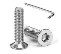 Tunejoy Vis à Tête Fraisée Torx M6 x 25 mm Vis à Six Pans Creux en Acier Inoxydable A2 V2A à Tête Fraisée Métaux avec Clé T30 Filetage Complet 20 Pièces