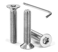 Tunejoy Vis à Tête Fraisée Torx M6 x 30 mm Vis à Six Pans Creux en Acier Inoxydable A2 V2A à Tête Fraisée Métaux avec Clé T30 Filetage Complet 30 Pièces