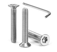 Tunejoy Vis à Tête Fraisée Torx M6 x 35 mm Vis à Six Pans Creux en Acier Inoxydable A2 V2A à Tête Fraisée Métaux avec Clé T30 Filetage Complet 30 Pièces