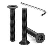 Tunejoy Vis à Tête Fraisée Torx M6 x 40 mm Noir Vis à Six Pans Creux en Acier Inoxydable A2 V2A à Tête Fraisée Métaux avec Clé T30 Filetage Complet 30 Pièces