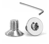 Tunejoy Vis à Tête Fraisée Torx M8 x 12 mm Vis à Six Pans Creux en Acier Inoxydable A2 V2A à Tête Fraisée Métaux avec Clé T40 Filetage Complet 20 Pièces