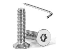 Tunejoy Vis à Tête Fraisée Torx M8 x 35 mm Vis à Six Pans Creux en Acier Inoxydable A2 V2A à Tête Fraisée Métaux avec Clé T40 Filetage Complet 20 Pièces