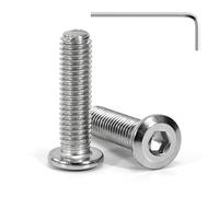 Tunejoy Vis à Tête Plate M8 x 25 mm Vis à Six Pans Creux en Acier Inoxydable A2 V2A Boulons de Meubles Hexagonale avec llen Filetage Complet 20 Pièces