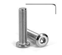 Tunejoy Vis à Tête Plate M8 x 30 mm Vis à Six Pans Creux en Acier Inoxydable A2 V2A Boulons de Meubles Hexagonale avec Clé Allen Filetage Complet 20 Pièces