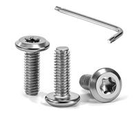 Tunejoy Vis à Tête Plate Torx M4 x 12 mm Vis à Six Pans Creux en Acier Inoxydable A2 V2A Boulons de Meubles Hexagonale avec Clé T20 Filetage Complet 30 Pièces